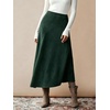 image:imagechouyatou Womens Fall Winter Ruffle A Line Faux Suede Leather SkirtGreen