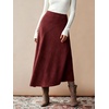 image:imagechouyatou Womens Fall Winter Ruffle A Line Faux Suede Leather SkirtWine Red