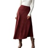 image:imagechouyatou Womens Fall Winter Ruffle A Line Faux Suede Leather SkirtWine Red