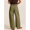 image:imagechouyatou Polka Dot Denim Pant High Waist Wide Leg Barrel Jeans for Women  Boyfriend y2k jenas 90s Soft breathable texture Denim ankle pants 2026 Barrel leg Patchwork baggy jeans Polka dot printArmy Green