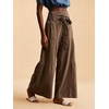 image:imagechouyatou Women Boho Smocked High Waisted Wide Leg Jeans Baggy Palazzo PantBrown