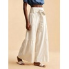 image:imagechouyatou Women Boho Smocked High Waisted Wide Leg Jeans Baggy Palazzo PantOffwhite