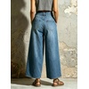 image:imagechouyatou Womens Baggy Wide Leg Jeans Boyfriend Trendy Ankle Palazzo PantsBlue