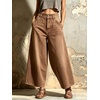 image:imagechouyatou Womens Baggy Wide Leg Jeans Boyfriend Trendy Ankle Palazzo PantsBrown