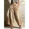 image:imagechouyatou Womens Baggy Wide Leg Jeans Boyfriend Trendy Ankle Palazzo PantsKhaki