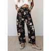 image:imagechouyatou Womens Floral Denim Barrel Jeans Y2K Cropped Denim Pants  Adjustable HemsConvertibleHarem PantsCottonBoyfriendBohoVintageY2KCargoStretchyPatchworkTrendy CasualStreetwearBlack