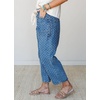 image:imagechouyatou Y2K Pattern Barrel Jeans Mid Rise Denim Ankle Pants for Women  Barrel leg Floral pattern Soft material Drawstring Cropped lengthBlue Dot