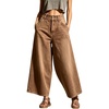 image:imagechouyatou Womens Baggy Wide Leg Jeans Boyfriend Trendy Ankle Palazzo PantsBrown