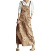 image:imagechouyatou Womens Floral Bib Denim Overall Dress ALine Jumper Jean DressBrown