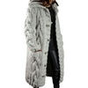 image:imagechouyatou Womens Thick Open Front Button Down Cable Knit Cardigan Sweater with PocketsLight Grey