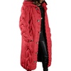 image:imagechouyatou Womens Thick Open Front Button Down Cable Knit Cardigan Sweater with PocketsOrange