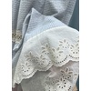 image:imagechouyatou Womens Cute Plaid Ruffle Hem Skirt Hollow Out Eyelet Elastic Waist Swing Midi Long SkirtLight Blue