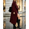 image:imagechouyatou Womens Winter Shawl Collar Wool Trench Coat Long OvercoatRed