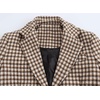 image:imagechouyatou Womens Winter Single Breasted Plaid Wool Coat Business Formal Midi Long Winter Trench CoatBrown