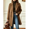 image:imagechouyatou Womens Winter Warm Mid Long Wool Peacoat Trench Coat OutfitsCamel