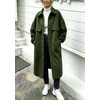 image:imagechouyatou Womens Winter Wool Trench Coat Button Down Midi Long OvercoatArmy Green