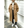 image:imagechouyatou Womens Winter Wool Trench Coat Button Down Midi Long OvercoatCamel