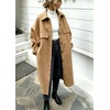 image:imagechouyatou Womens Winter Wool Trench Coat Button Down Midi Long OvercoatCamel
