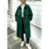 image:imagechouyatou Womens Winter Wool Trench Coat Button Down Midi Long OvercoatGreen