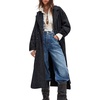 image:imagechouyatou Womens Fall Winter Herringbone Oversized Long Wool Blend CoatNavy Blue