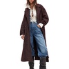 image:imagechouyatou Womens Fall Winter Herringbone Oversized Long Wool Blend CoatRed