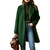 image:imagechouyatou Womens Winter Warm Mid Long Wool Peacoat Trench Coat OutfitsGreen
