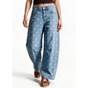 image:imagechouyatou Polka Dot Denim Pant High Waist Wide Leg Barrel Jeans for WomenLight Blue