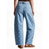 image:imagechouyatou Polka Dot Denim Pant High Waist Wide Leg Barrel Jeans for WomenLight Blue
