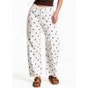 image:imagechouyatou Polka Dot Denim Pant High Waist Wide Leg Barrel Jeans for WomenWhite Blue