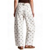 image:imagechouyatou Polka Dot Denim Pant High Waist Wide Leg Barrel Jeans for WomenWhite Brown