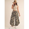 image:imagechouyatou Women Camo Ruffle Wide Leg Jeans Baggy Y2K Cropped Ankle PantsYellow Camo