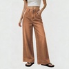 image:imagechouyatou Women Wide Leg Jeans High Rise Vintage Y2K Baggy Denim PantsBrown