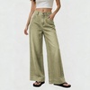 image:imagechouyatou Women Wide Leg Jeans High Rise Vintage Y2K Baggy Denim PantsLight Green