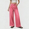 image:imagechouyatou Women Wide Leg Jeans High Rise Vintage Y2K Baggy Denim PantsPink