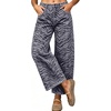 image:imagechouyatou Women Zebra Print Denim Pants High Waisted Cropped Barrel JeansGray