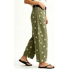 image:imagechouyatou Womens Boho Floral Barrel Jeans High Waisted Denim Ankle PantsGreen