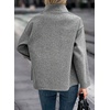 image:imagechouyatou Womens Short Wool Blend Coat Lapel Loose Casual Cropped JacketLight Grey