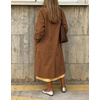 image:imagechouyatou Womens Single Breasted Faux Suede Trench Coat Long Suede Leather Jacket Casual Lapel Pea Coat OvercoatCamel