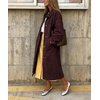 image:imagechouyatou Womens Single Breasted Faux Suede Trench Coat Long Suede Leather Jacket Casual Lapel Pea Coat OvercoatWine