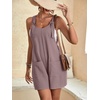 image:imagechouyatou Womens Summer Cute Short Overalls Loose Fit Sleeveless Casual Rompers Jumpsuits Shorts Large Pink