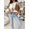 image:imagechouyatou Womens 2025 Fall Trendy Color Block Cardigan Open Front Chunky Knit Sweater JacketKhaki