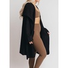 image:imagechouyatou Womens Chunky Open Front Lightweight Cardigan Hooded Slouchy Knit Long Coatigan SweaterBlack