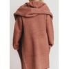 image:imagechouyatou Womens Chunky Open Front Lightweight Cardigan Hooded Slouchy Knit Long Coatigan SweaterBrick Red