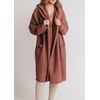 image:imagechouyatou Womens Chunky Open Front Lightweight Cardigan Hooded Slouchy Knit Long Coatigan SweaterBrick Red