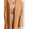 image:imagechouyatou Womens Chunky Open Front Lightweight Cardigan Hooded Slouchy Knit Long Coatigan SweaterBrown