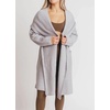 image:imagechouyatou Womens Chunky Open Front Lightweight Cardigan Hooded Slouchy Knit Long Coatigan SweaterLight Grey
