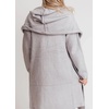 image:imagechouyatou Womens Chunky Open Front Lightweight Cardigan Hooded Slouchy Knit Long Coatigan SweaterLight Grey