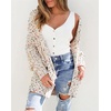 image:imagechouyatou Womens Fall Open Front Long Cardigan Sweaters Chunky Knit Boho Duster Cardigans with PocketsWhite