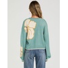 image:imagechouyatou Womens Floral Cropped Cardigan Sweater Button Down Knit JacketGreen