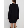 image:imagechouyatou Womens Oversized V Neck Sweater Dress Y2K Long Sleeve Ribbed Knit Pullover Midi Long Dress TopsBlack